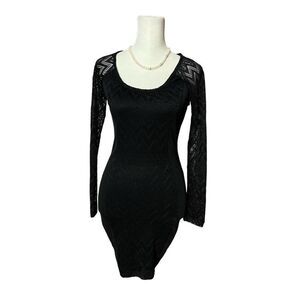 Material Girl Black Mini Dress Size XS Lace Low Back
